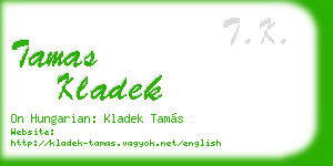 tamas kladek business card